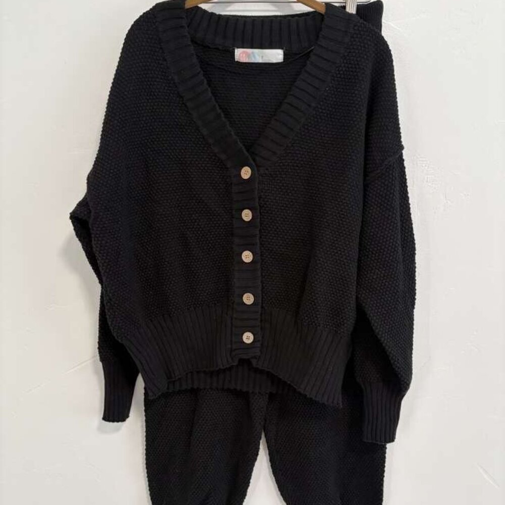 Free People Hailee Cardi Black Set women's size Small